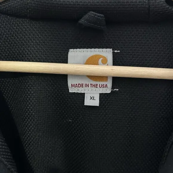 Y2K Carhartt Thermal-Lined Hooded Jacket “Black” Dark Throne - Picture 14 of 16